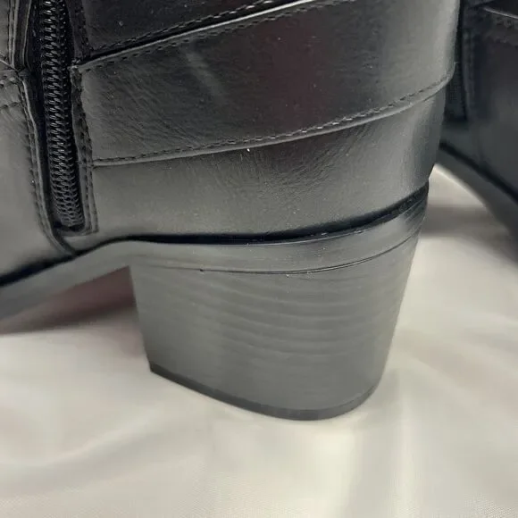 MARC FISHER Laile2 Block Heel Knee High Harness Motocycle Boots Brown SZ 9 NEW - Picture 6 of 10